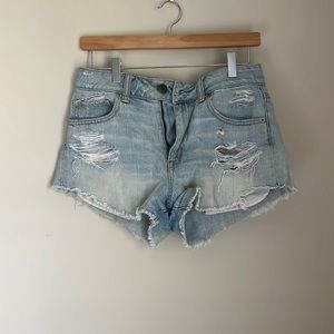 American eagle faded distressed jean shorts